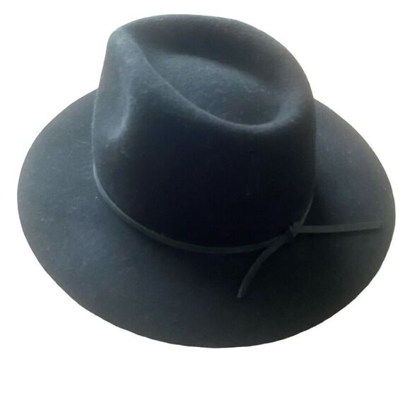 BRIXTON FELT FEDORA HAT SIZE S--7IN (56CM) BOHO Unisex Black With Tie Accent - Picture 1 of 5